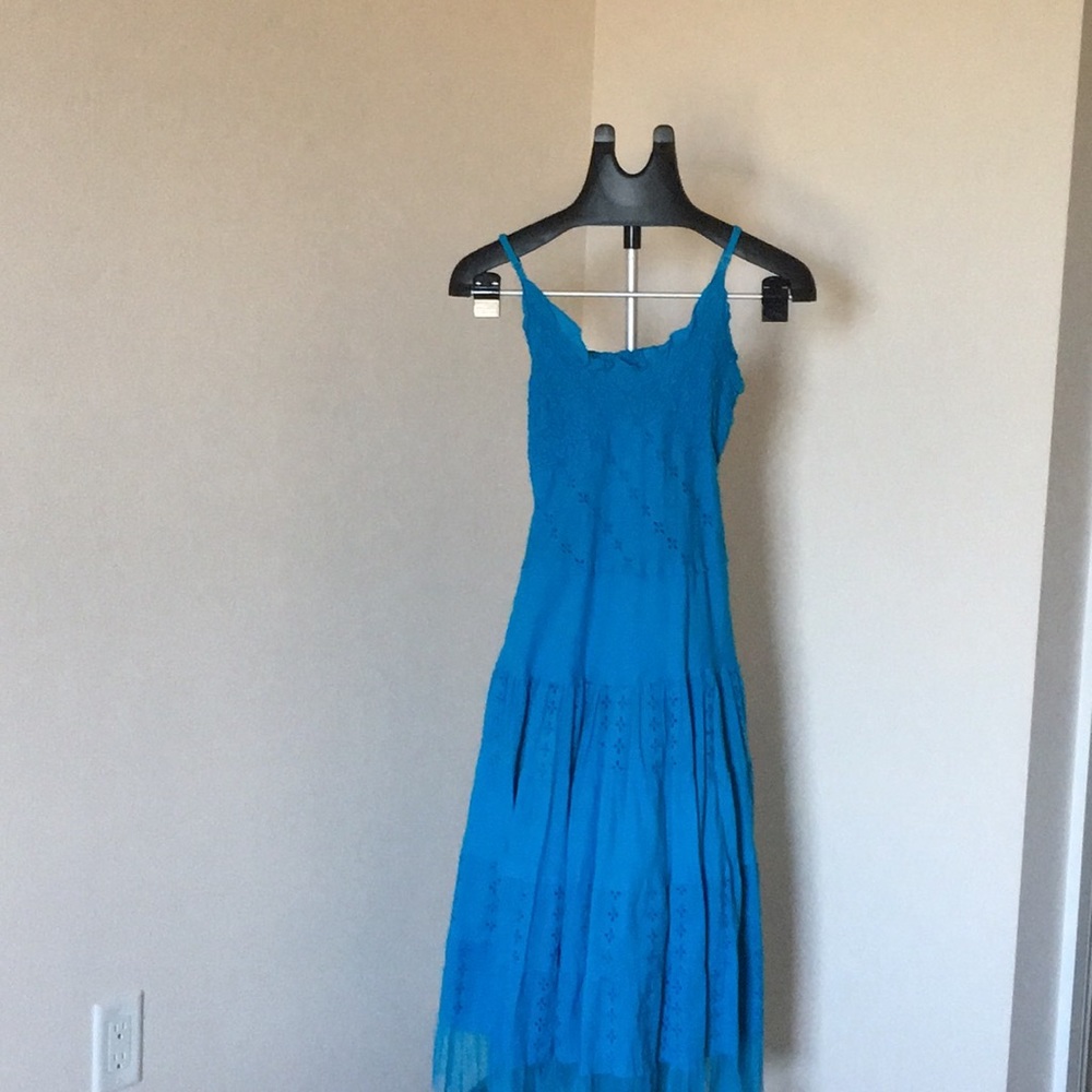 Blue cotton Midi dress.